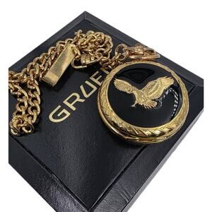 Vtg Embassy by Gruen Eagle Pocket Watch Unworn in Original Box New Battery